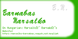 barnabas marsalko business card